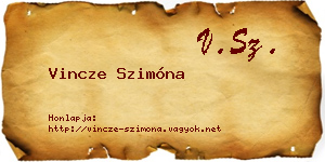 Vincze Szimóna névjegykártya